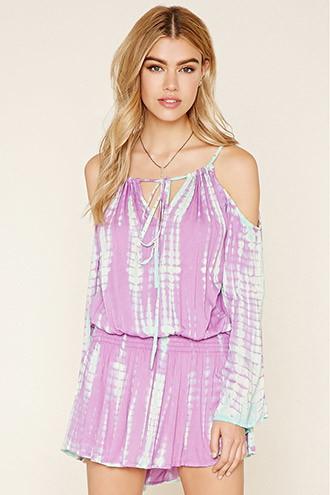 Forever21 Women's  Boho Me Open-shoulder Dress