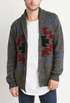 21 Men Marled Geo Pattern Cardigan
