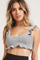 Forever21 Ruffled Striped Crop Top
