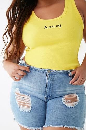 Forever21 Plus Size Honey Graphic Tank Top