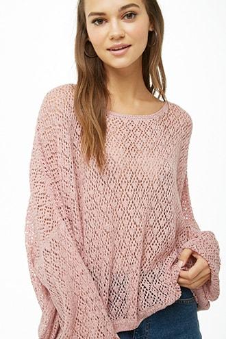Forever21 Open-knit Batwing Top