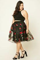 Forever21 Plus Women's  Plus Size Shirred Floral Skirt