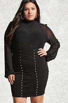Forever21 Plus Size Lace-up Combo Dress