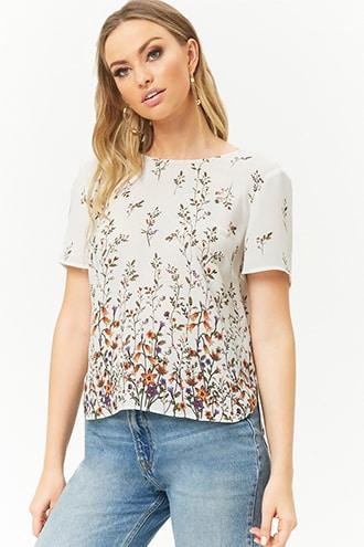 Forever21 Floral Print Chiffon Top