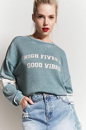 Forever21 High Fives Graphic Sweatshirt