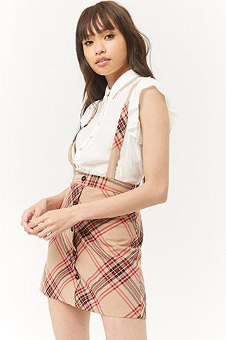 Forever21 Plaid Overall Skirt