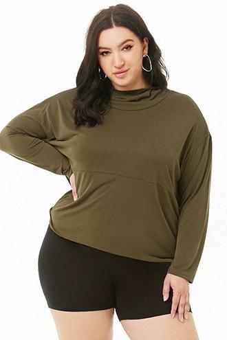 Forever21 Plus Size Hooded Cowl Neck Top