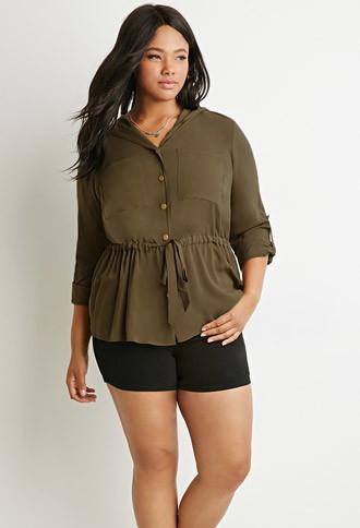 Forever21 Plus Two-pocket Hooded Top