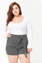 Forever21 Plus Size Pinstripe Paperbag Shorts
