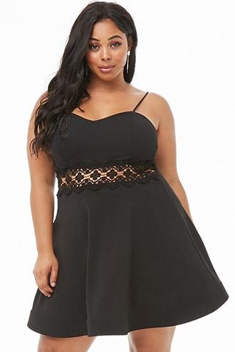 Forever21 Plus Size Lace-up Fit & Flare Dress