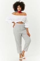 Forever21 Plus Size Pinstriped Linen-blend Pants