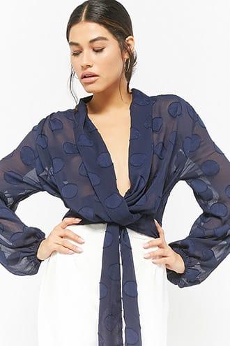 Forever21 Selfie Leslie Sheer Polka Dot Top