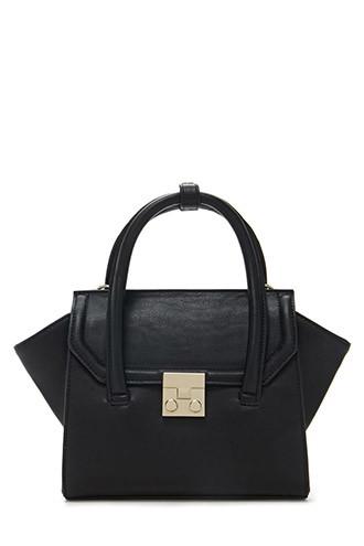 Forever21 Black Faux Leather Trapeze Crossbody