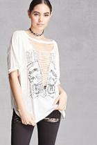 Forever21 Born To Ride Caged Cutout Tee