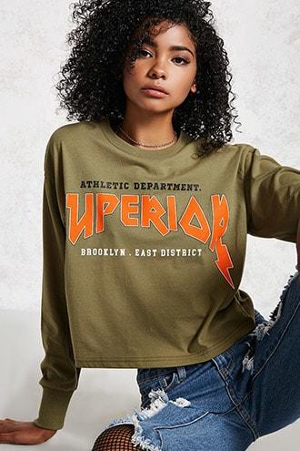 Forever21 Boxy Superior Graphic Top