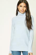 Love21 Women's  Light Blue Contemporary Turtleneck Sweater