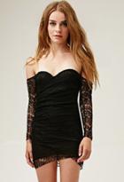 Forever21 Love Cat Off-the-shoulder Lace Dress