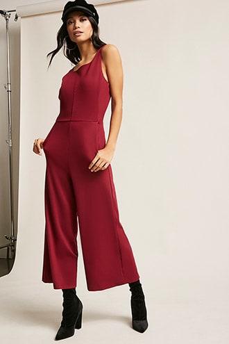 Forever21 Self-tie Gauchos Jumpsuit