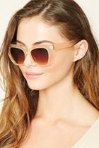 Forever21 Peach & Brown Gradient Cat Eye Sunglasses