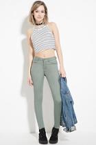 Forever21 Women's  Olive The Sunset Mid Rise Color Jean