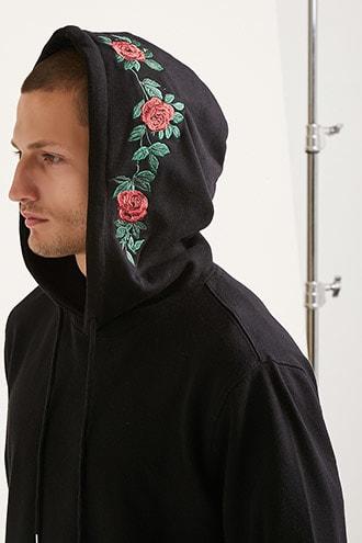 Forever21 Embroidered French Terry Hoodie