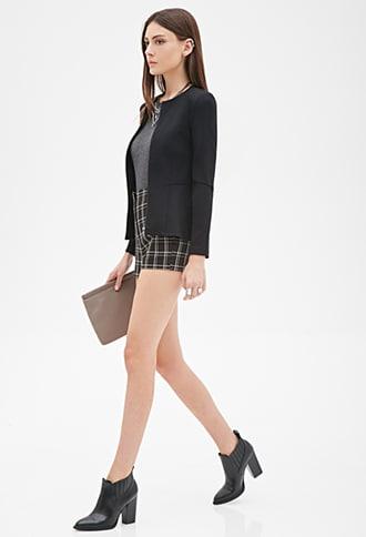 Forever21 Fluted Collarless Scuba Knit Jacket