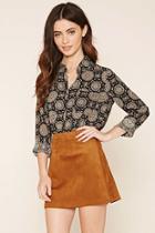 Forever21 Ornate Paisley Collared Blouse