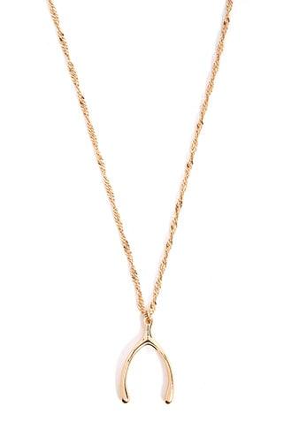 Forever21 Wishbone Rope Chain Necklace