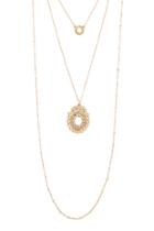 Forever21 Gold & Peach Filigree Layered Necklace