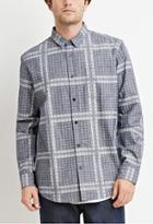 21 Men Men's  Tile-patterned Denim Shirt