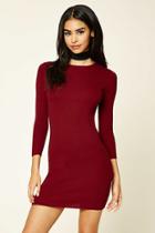 Forever21 Women's  Wine Bodycon Mini Dress