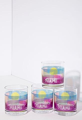 Forever21 Sisters Of Los Angeles Miami Rocks Glasses Set