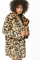 Forever21 Plus Size Faux Fur Leopard Print Coat