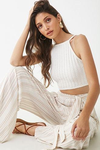 Forever21 Striped Tie-front Pants