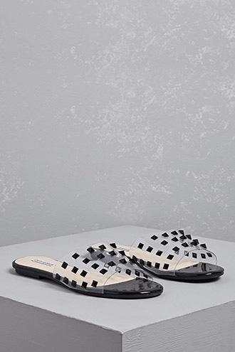 Forever21 Studded Clear Strap Slides
