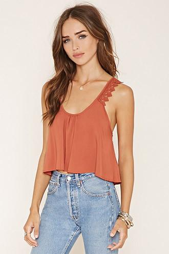 Forever21 Women's  Amber Crochet-strap Top