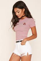 Forever21 Women's  Striped Poop Patch Tee