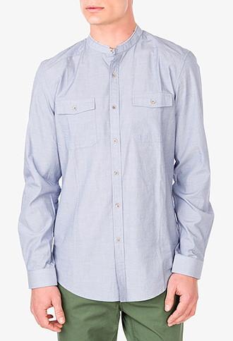 21 Men High Collar Slim Fit Shirt