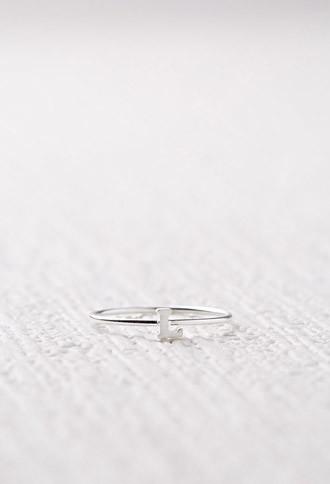 Forever21 Cool And Interesting L Initial Ring (silver)