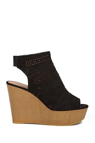 Forever21 Faux Suede Cutout Wedges