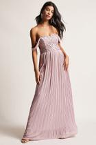 Forever21 Soieblu Crochet Off-the-shoulder Gown