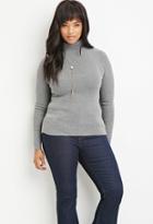 Forever21 Plus Women's  Plus Size Ribbed Turtleneck Sweater