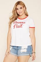 Forever21 Plus Women's  Plus Size Bonne Nuit Ringer Tee