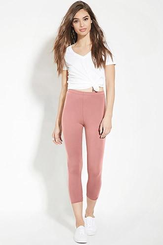 Forever21 Women's  Rose Capri Leggings