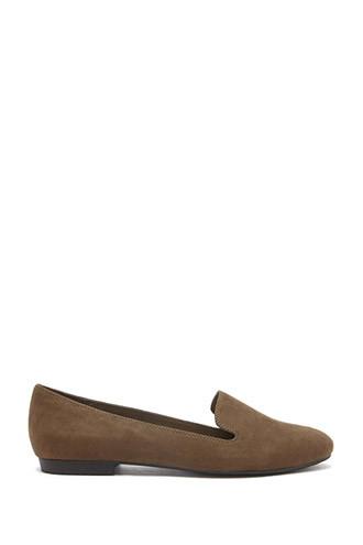 Forever21 Women's  Olive Faux Suede Loafers