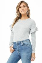 Forever21 Heathered Ruffle Sleeve Top