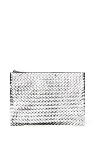 Forever21 Textured Metallic Makeup Pouch