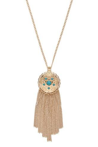 Forever21 Chain Fringe Longline Necklace