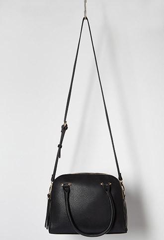 Forever21 Double-zip Faux Leather Satchel (black)