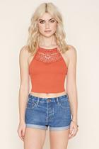 Forever21 Women's  Cutout Crochet-paneled Cami